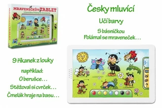 Teddies Mravenečkův tablet plast 30x20x2cm na baterie se zvukem v krabici 38x28x4,5 cm