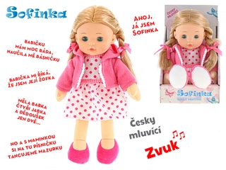 Mikro Trading Panenka Sofinka 31 cm mrkací měkké tělo na baterie česky mluvící - Blondýnka