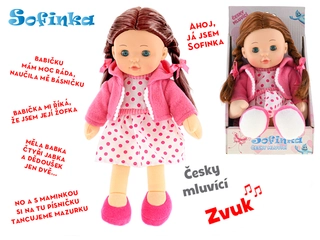 Mikro Trading Panenka Sofinka 31 cm mrkací měkké tělo na baterie česky mluvící - Zrzka