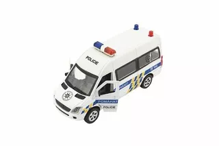 Auto policie kov/plast 15cm na baterie se světlem se zvukem na zpětné natažení