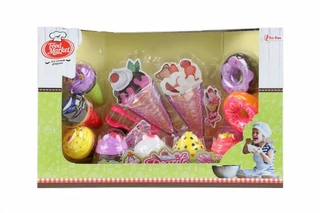 Sada zmrzlina s doplňky plast v krabici 36x24x10cm