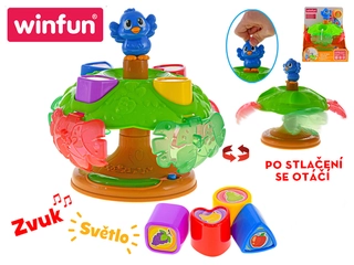 Winfun Vkládačka strom 21x21cm otočná na baterie se světlem a zvukem 9 m+
