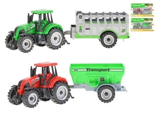 Traktor s vlečkou 17,5 -20 cm volný chod 2 barvy 2 druhy v krabičce
