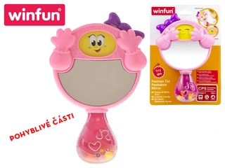 Winfun Chrastítko zrcátko 17 cm pohyblivé části 6 m+ na kartě