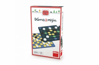 Dáma a Mlýn 2v1 cestovní společenské hry v krabičce 11,5x18x3,5cm