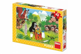 Dino Puzzle Krtek a svačina 48 dílků 26x18cm v krabici 27x19x4cm