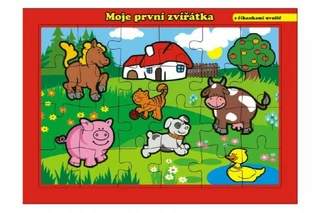 Teddies Puzzle deskové Moje první zvířátka farma 26x17cm 24 dílků MPZ