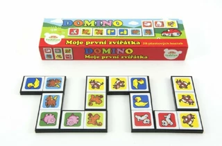 Teddies Domino Moje první zvířátka 28ks společenská hra v krabičce 21x6x3cm