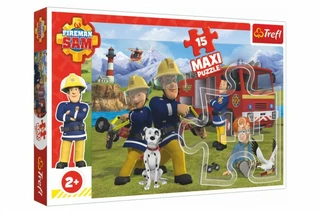 Trefl Puzzle maxi 15 dílků Požárník Sam - Tým v akci 60x40cm v krabici 40x27x5cm