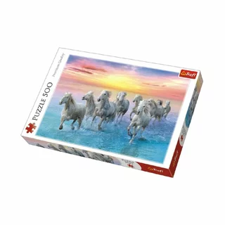Trefl Puzzle Cválající bílé koně 500 dílků 48x34cm v krabici 40x27x4,5cm