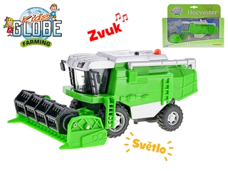 Kids Globe Kombajn kov 20cm na setrvačník na baterie se světlem a zvukem v krabičce