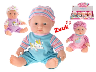 Miminko v oblečku 25 cm na baterie se zvukem 3barvy 18m+