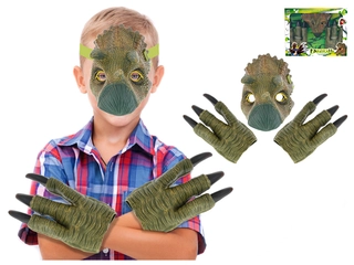 Maska dinosaurus zelená v krabičce