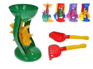 Mlýnek 26cm + lopatka a hrabičky 5barev v síťce