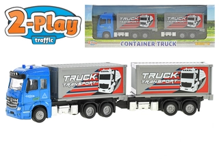 2-Play Traffic auto přepravní 29cm kov na zpětný chod s přívěsem v krabičce