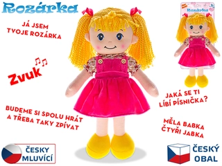 Mikro Trading Panenka Rozárka měkké tělo 35cm na baterie česky mluvící blondýnka 0m+ v sáčku