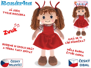 Mikro Trading Panenka Rozárka měkké tělo 35cm na baterie česky mluvící brunetka 0m+ v sáčku