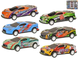 Mikro Trading Auto závodní 8,5cm kov zpětný chod 12ks v krabičce