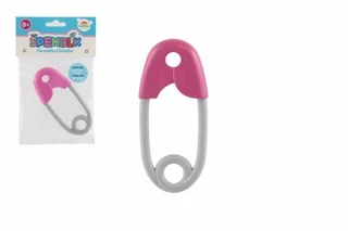 Teddies Chrastítko špendlík plast 12cm růžovošedé 12x19cm v sáčku 0+