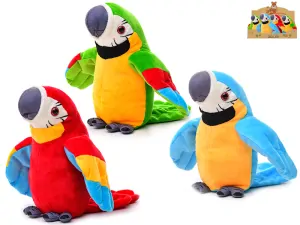Mikro Trading Papoušek plyšový 15cm 3barvy 0m+