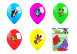 Wiky Balonky nafukovací Krtek + kamarádi 5ks v sáčku 13,5x18cm karneval