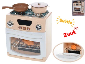 Mikro Trading Sporák s troubou 18x15x9cm na baterie s doplňky se světlem a zvukem 18m+ v krabičce