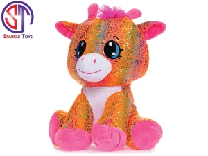 Mikro Trading Star Sparkle žirafa plyšová oranžová sedící 37cm 0m+ v sáčku