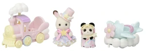 Sylvanian Families Letadlo, vláček a baby figurky v zábavném parku