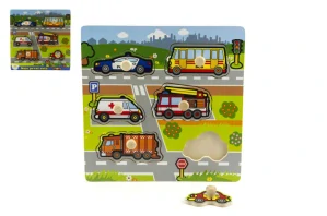 Teddis Vkládačka Moje první auta dřevo 6ks 22,5x22,5x2,5 cm 12m+ MPZ