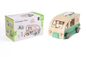 Teddies Obytný vůz vkládačka dřevěný v krabici 26x16x15cm