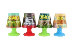 Teddies Foto 360° Mini lampička s dinosaurem na stůl plast 8x11cm na baterie 4 druhy