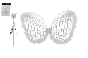 Teddies Křídla anděl s hůlkou nylon v sáčku 30,5x46x1cm karneval
