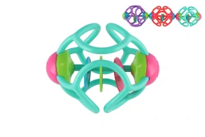 Teddies Chrastítko/Kousátko míček plast 12cm 3 barvy na kartě v sáčku 0m+
