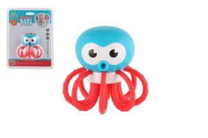 Teddies Chrastítko chobotnice plast 8x8cm na kartě 0m+