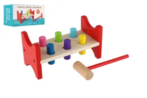 Teddies Zatloukačka s kladívkem dřevo v krabici 20x10x9,5cm