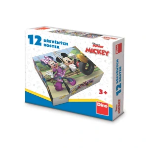 Dino Kubus Dřevěné licenční kostky Mickey Mouse – 12 kostek