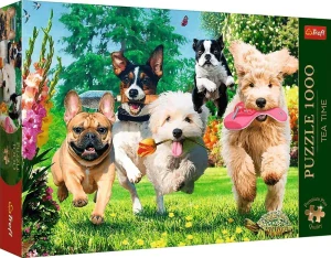Trefl Puzzle Premium Plus Tea Time: Psí lumpárny v zahradě 1000 dílků