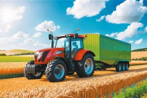 Trefl Puzzle traktor s přívěsem 100 dílků