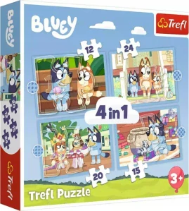 Trefl Puzzle 4v1 Bluey a svět Trefl puzzle