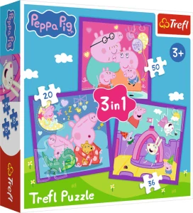 Trefl Puzzle Prasátko Peppa: Zvyky 3v1 (20,36,50 dílků)