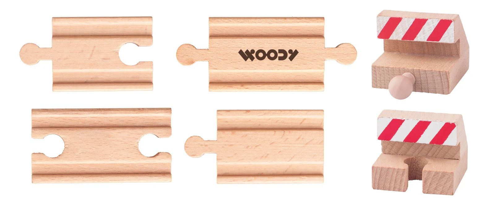 Woody Příslušenství k dráze - Propojovací koleje a zarážky, 6ks