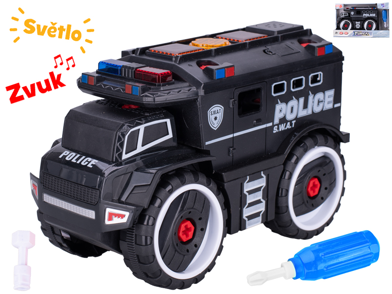 Mikro Trading Auto policejní šroubovací 24cm na baterie se světlem a zvukem v krabičce