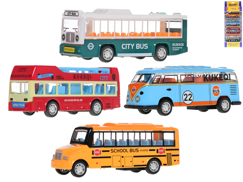 Mikro Trading Autobus 10cm kov zpětný chod 4ks v krabičce