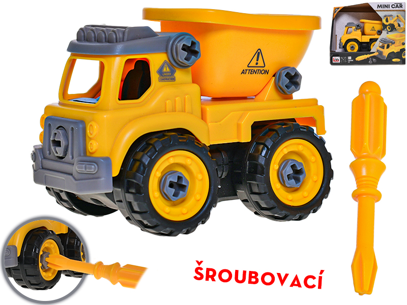Mikro Trading Auto stavební sklápěčka šroubovací 12cm volný chod v krabičce