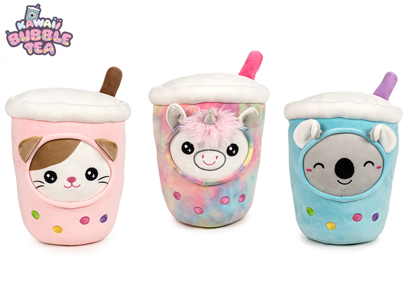 Mikro Trading Kawaii Bubble Tea zvířátka 20cm plyšová 3druhy 0m+