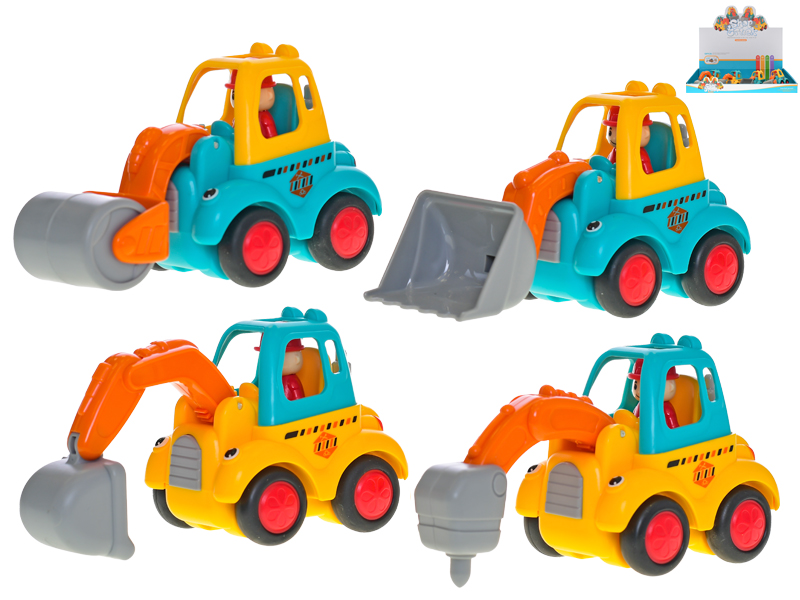 Mikro Trading Auto stavební veselé 10cm na setrvačník 4druhy 18m+