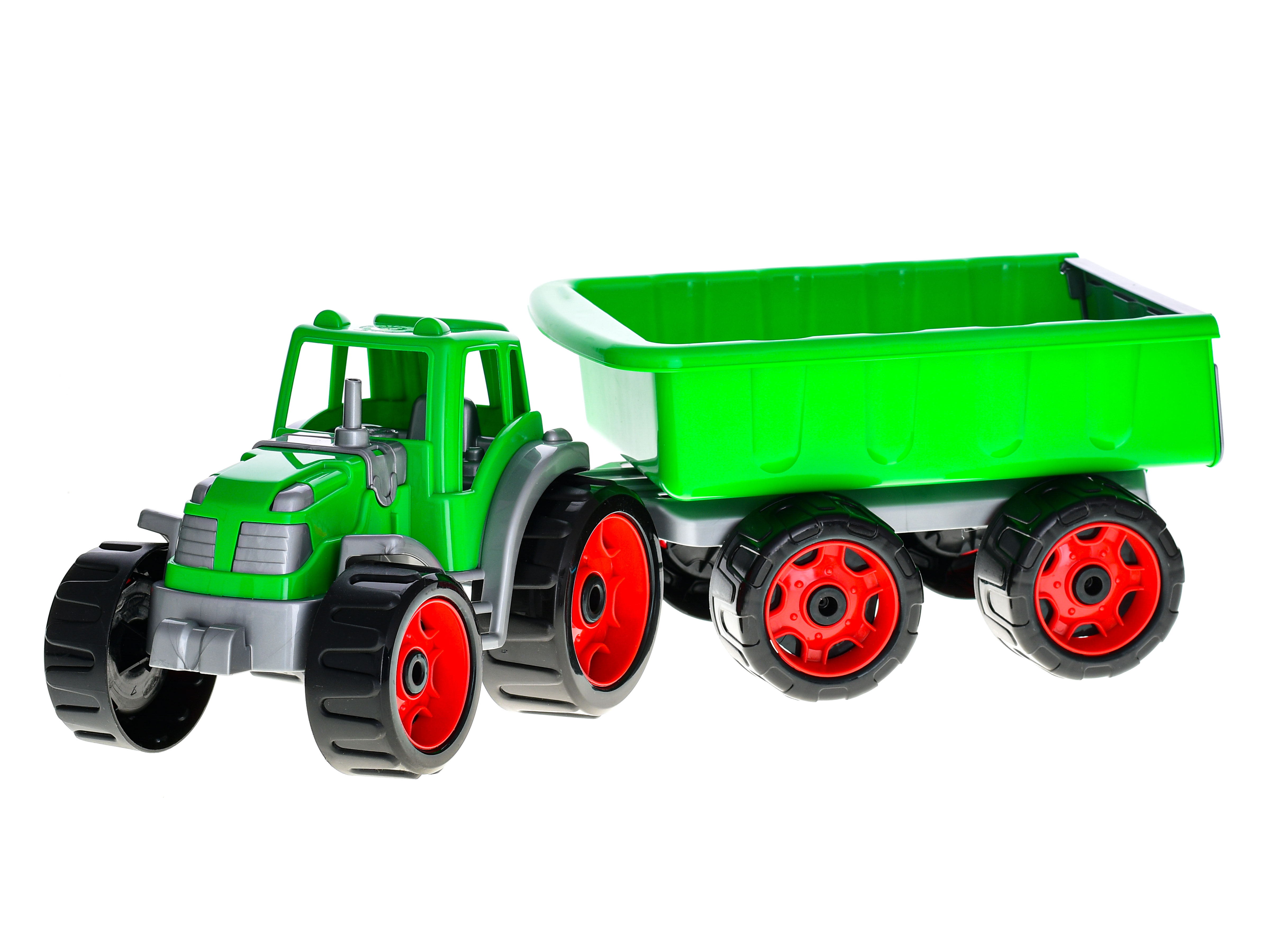 Traktor se sklápěcím přívěsem 54cm zelený 24m+ v síťce