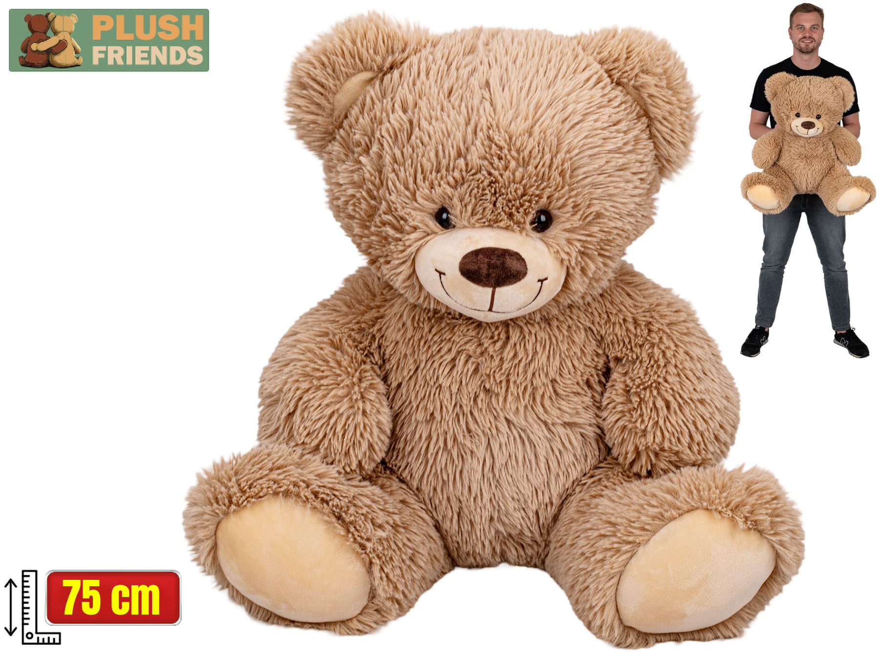 Plush Friends medvěd plyšový 75cm béžový 0m+