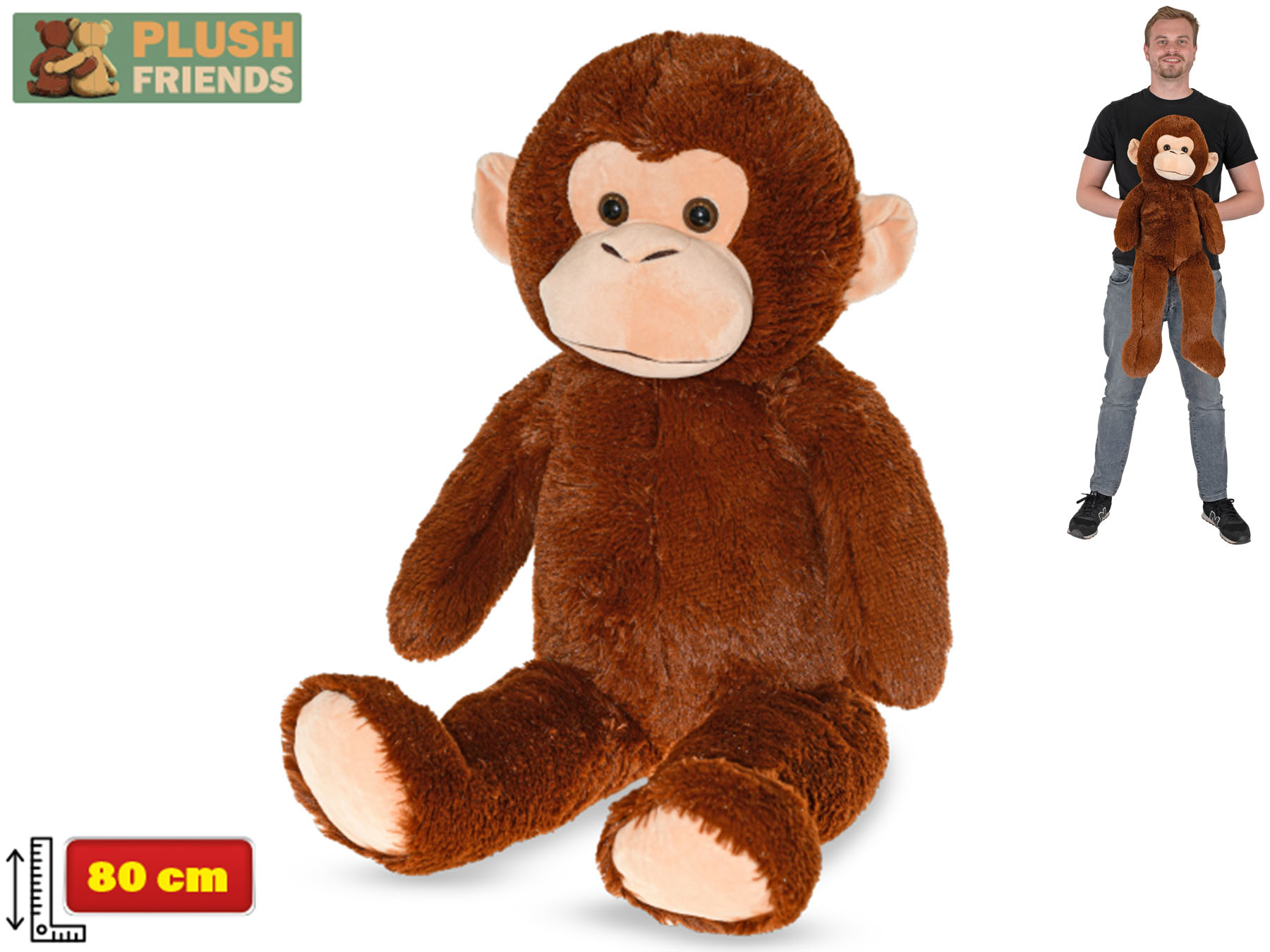 Plush Friends opice plyšová tmavě hnědá 80cm 0m+