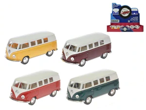 Kinsmart Autobus Volkswagen 1:32 13cm kov zpětný chod 4barvy